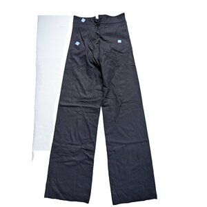Vintage US Navy Pants Mens 29 Naval Clothing Factory 50s Black Wool Extra Long